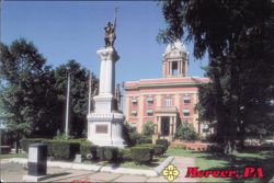 Mercer County Courthouse and War Memorials Postcard