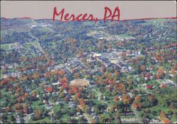 Aerial view of Mercer, county seat of Mercer County Postcard