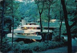 Fallingwater Frank Lloyd Wright Masterwork Summer at Dusk Postcard
