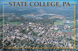 Aerial View of Campus and Cityscape Postcard