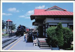 East Strasburg Station and Steam Train, Pennsylvania Postcard