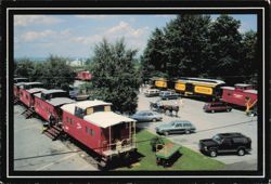 Red Caboose Restaurant and Motel with Horse-Drawn Buggy Postcard