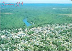 Aerial View of Clarion, Pennsylvania and Clarion River Postcard