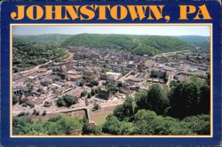 Aerial View of the City and Mountains Postcard