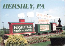 Hersheypark Arena and Stadium Entrance Train Postcard