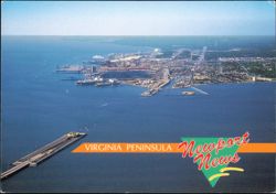 Aerial View of Newport News and I-664 Bridge-Tunnel Postcard