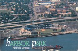 Harbor Park Baseball Stadium Elizabeth River Norfolk Postcard