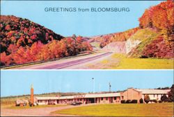 Tenny Town Motel, U.S. Route 11, Bloomsburg, Pennsylvania Postcard