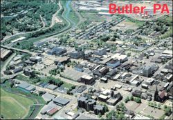 Aerial view of Butler County seat Postcard