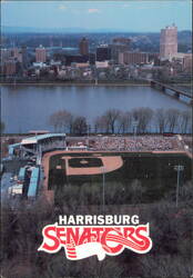 Riverside Stadium and City Island Skyline View Postcard