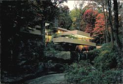 Fallingwater Frank Lloyd Wright Masterwork at Dusk Postcard