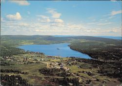 Sjusjøen pr. Lillehammer Aerial View Postcard