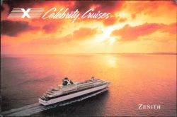 Celebrity Cruises Zenith Cruise Ship Sunset Postcard