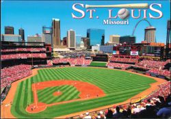 Busch Stadium and Skyline View with Gateway Arch Postcard