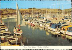 Dana Point Harbor Marina and Sailboats Postcard