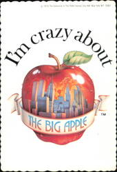 I'm Crazy About The Big Apple New York City Skyline Postcard