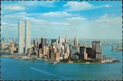 Lower Manhattan Aerial View with World Trade Center Postcard