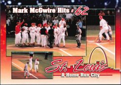 Mark McGwire Hits #62 St. Louis A Home Run City 9/9/98 Postcard