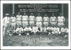 St. Louis Stars World Champions National Negro League 1928 (Repro) Postcard