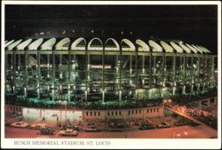 Busch Memorial Stadium Night View, St. Louis Postcard