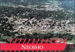 Aerial View of Neosho, Missouri The Flower Box City Postcard