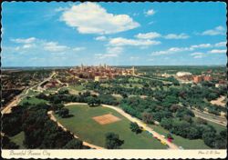 Beautiful Kansas City Skyline and Park Aerial View Postcard
