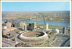 Downtown Aerial View Overlooking Busch Stadium to Gateway Arch Postcard