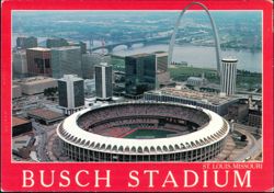 Busch Stadium and Downtown Skyline with Gateway Arch Postcard