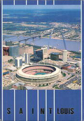 Busch Stadium and Gateway Arch Aerial View Postcard