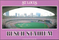 Busch Stadium Downtown Panoramic Gametime View Postcard