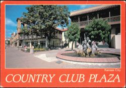 Country Club Plaza Fountain and Spanish Architecture Postcard
