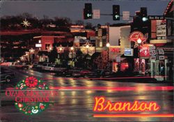 Ozark Mountain Christmas Light Show in Downtown Branson Postcard