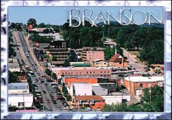 Aerial City View and Main Street Postcard