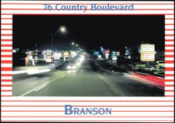 76 Country Boulevard Night Scene with Celebrity Theatre Postcard