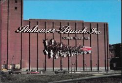 Anheuser-Busch Stockhouse Clydesdale 8-Horse Hitch Sign Postcard