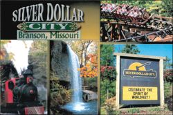Silver Dollar City Worldfest Roller Coaster & Train Postcard