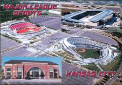 Major League Sports Kansas City Stadiums and Events Center Postcard