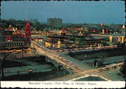 Beautiful Country Club Plaza at Holiday Season Postcard