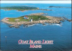 Goat Island Light Aerial View Postcard