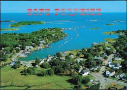 Aerial View of Cape Porpoise Harbor Postcard