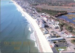 Aerial view of Old Orchard Beach and coastline Postcard