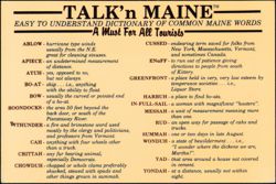 Talk 'n Maine Easy to Understand Dictionary of Common Words Postcard