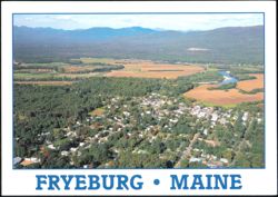 Aerial view of Fryeburg, with the Saco River in the background Postcard
