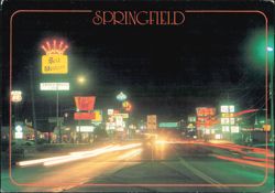 Night on North Glenstone, Springfield, Missouri Postcard