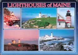 Lighthouses of Maine Multi-View Postcard