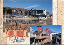 Autumn in Kennebunkport Coastal Waterfront Scene Postcard