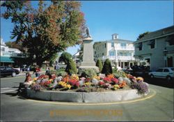 Dock Square Monument and Flower Beds in Autumn Postcard