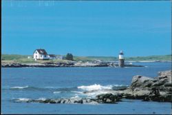 Ram Island Light Near The Entrance To Boothbay Harbor Postcard