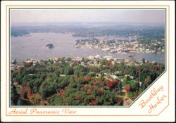 Aerial Panoramic View of Boothbay Harbor Postcard