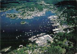 Aerial View of Harbor and Town Postcard